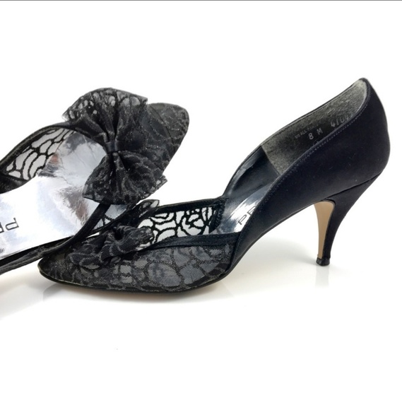 Vintage Shoes - Vintage Satin and Mesh heel